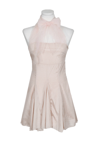 [그린S 핑크S 당일배송] 아멜리 메쉬 홀터넥 드레스 (2color)